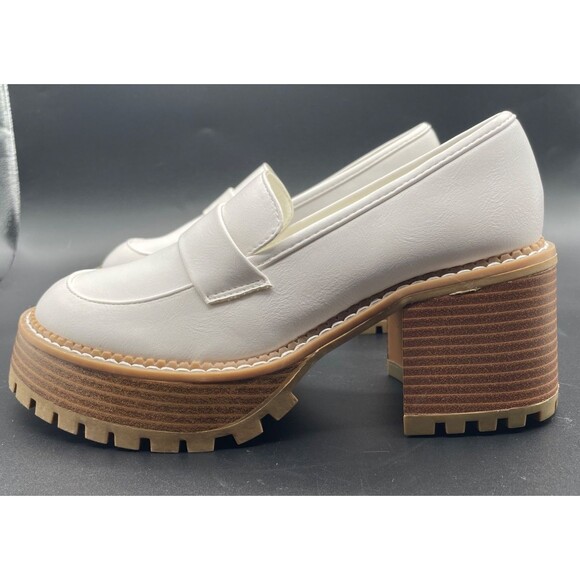 New MIA White Platform Dalilah Lug Sole Funky Chunky Loafers Women’s Size 6 - Picture 13 of 15